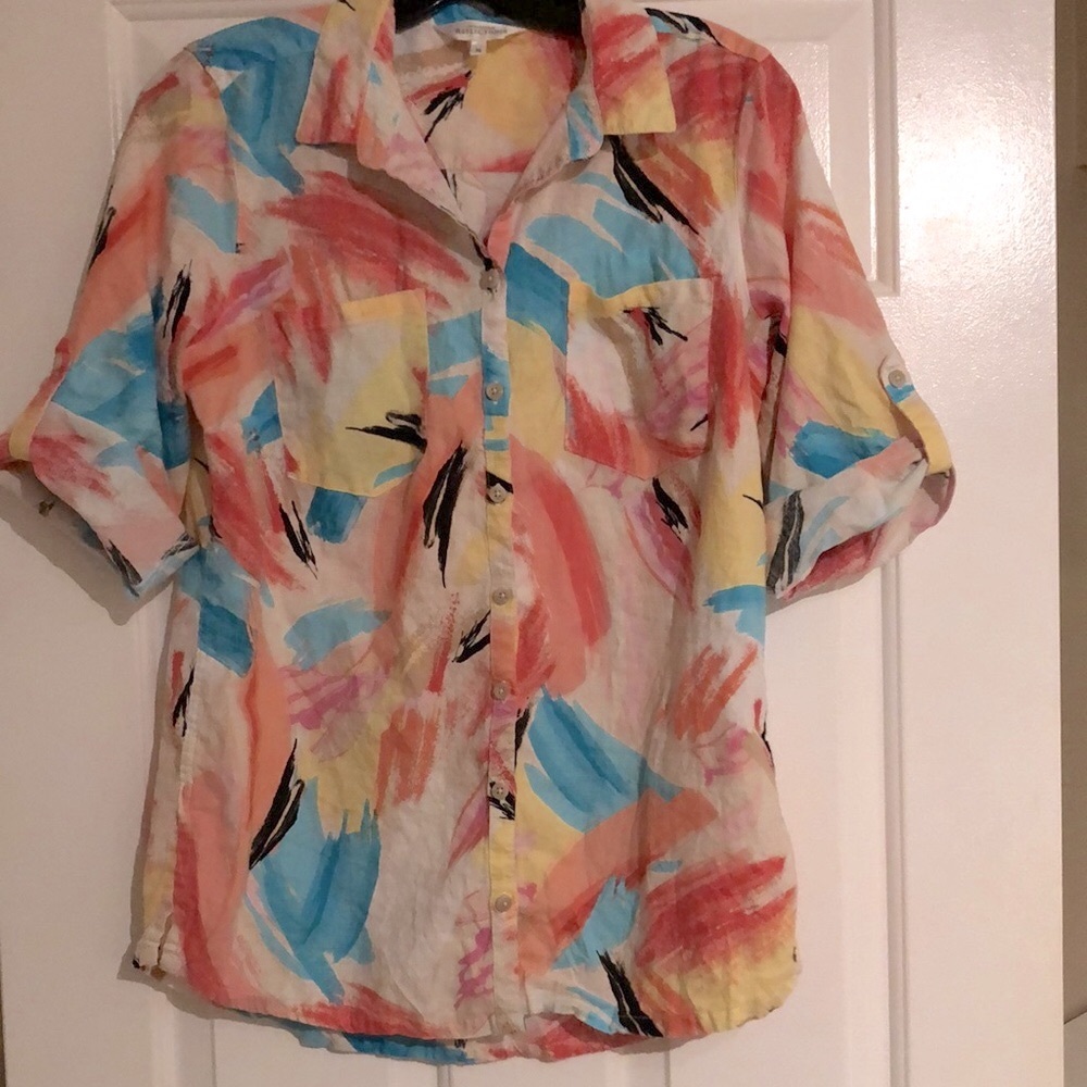 Northern Reflections - 
Colorful Abstract Button-Up Shirt - Picture 7 of 7